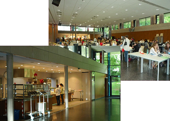 Essensausgabe und Speisesaal