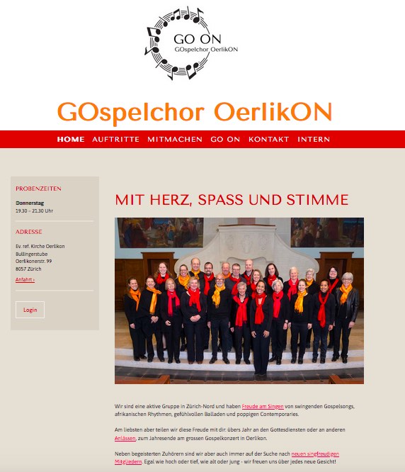 Homepage Gospelchor Oerlikon