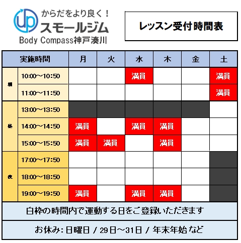 スモールジムBody Compass神戸湊川営業時間