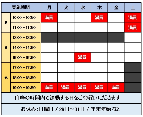スモールジムBody Compass神戸湊川体験予約表