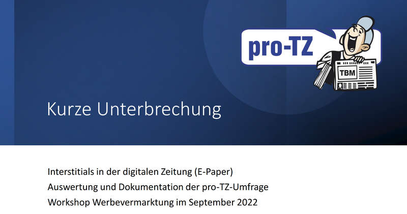 Umfrage Werbevermarktung E-Paper