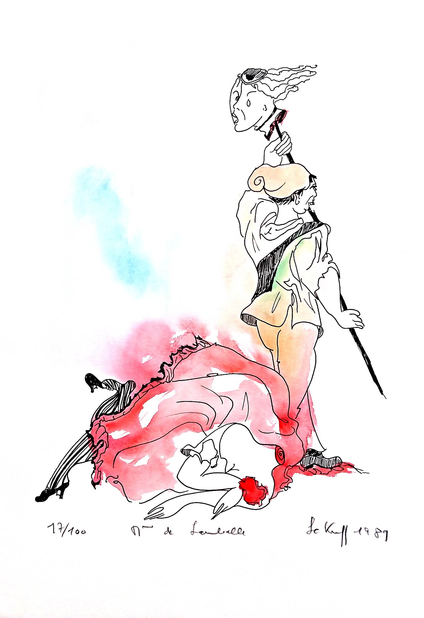 Madame de L - Aquarelle - 1989