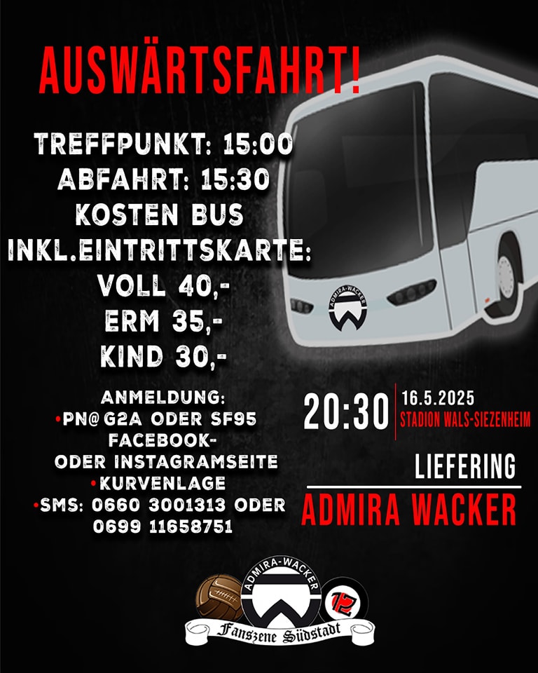 Ein letztes Mal in dieser Saison geht mit dem Bus zu einem Spiel