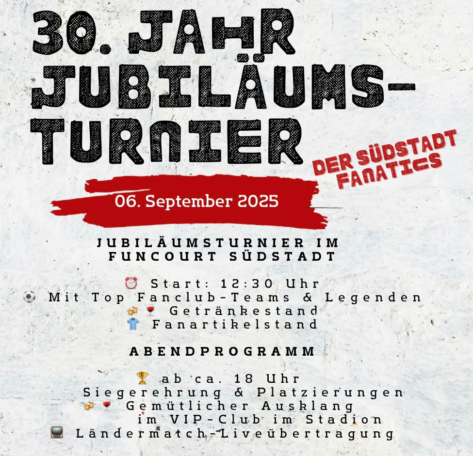 30 Jahre SF Jubiläumsturnierflyer