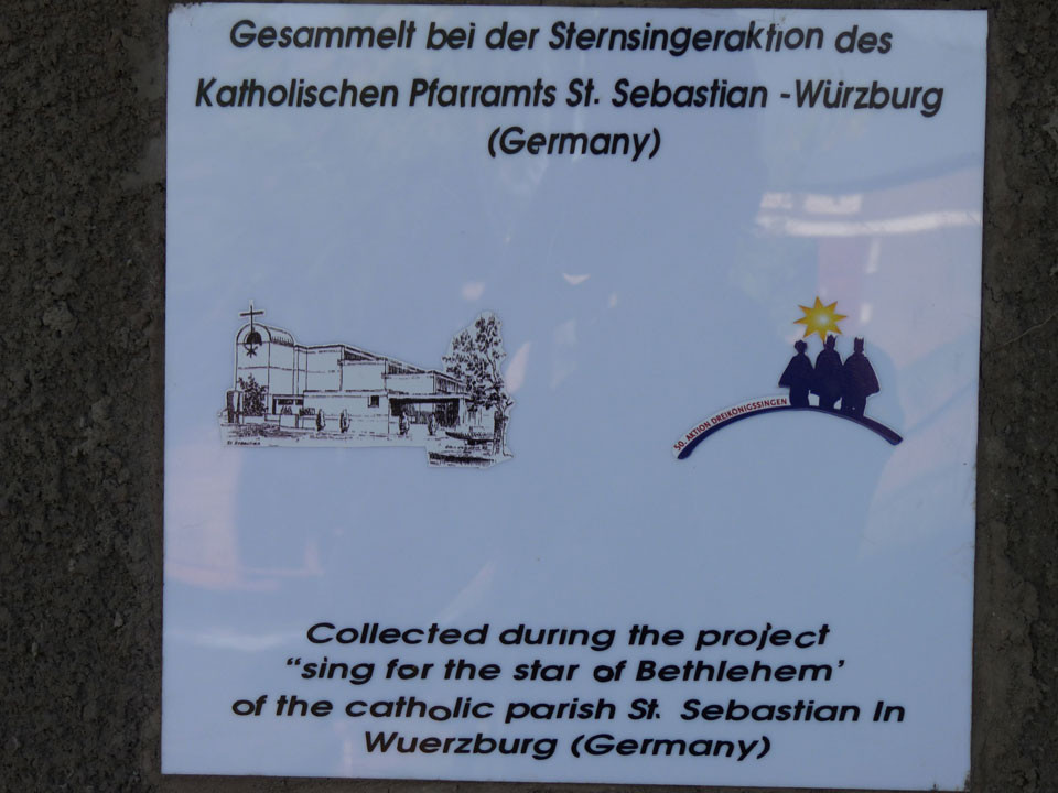 ...den Sternsingern des Kath. Pfarramt St. Sebastian - Würburg, tausend Dank!