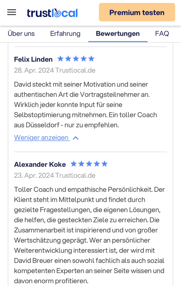 Kundenstimmen Leadership & Unternehmen | Erfolgsupdates.de
