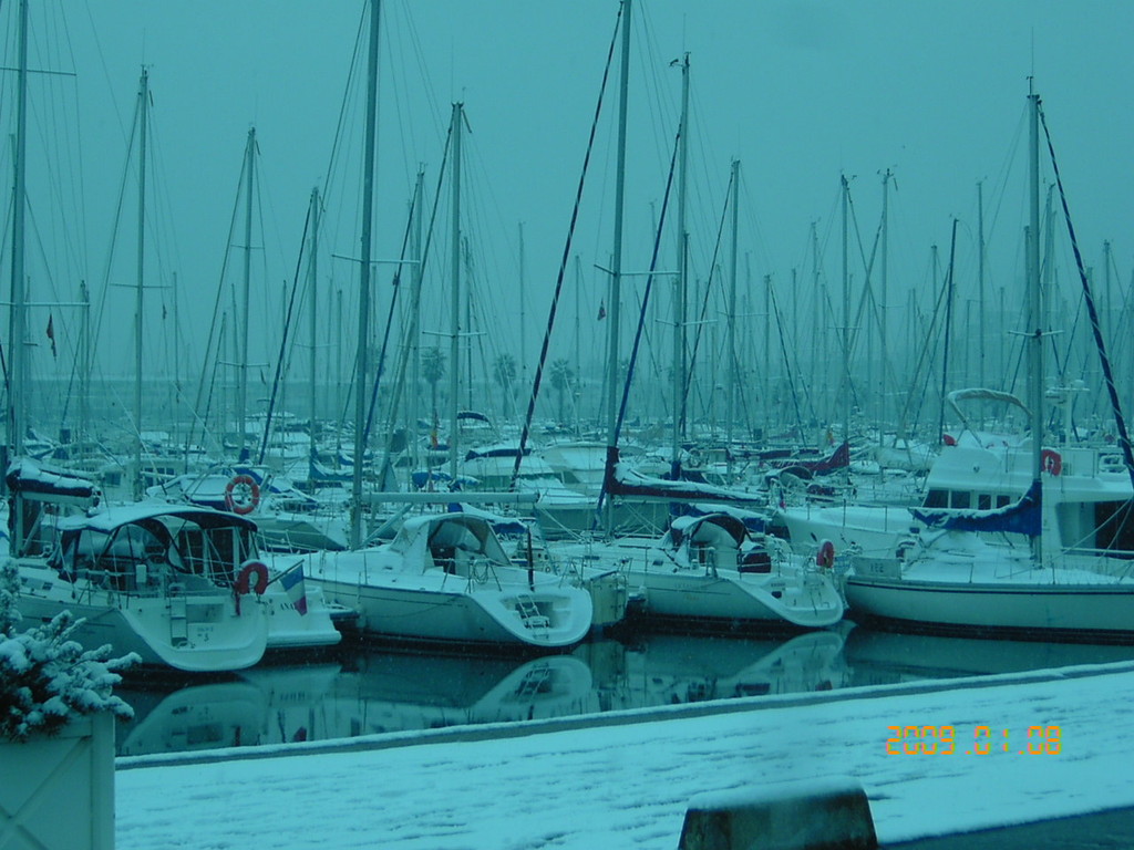 Le port de plaisance sous la neige