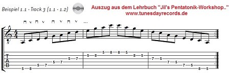 Beispiel aus dem Lehrbuch "Jil's Pentatonik-Workshop für E-Gitarre"