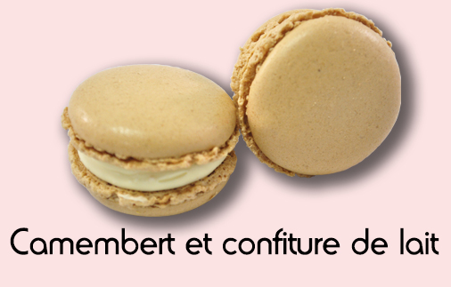 Macaron camembert et confiture de lait