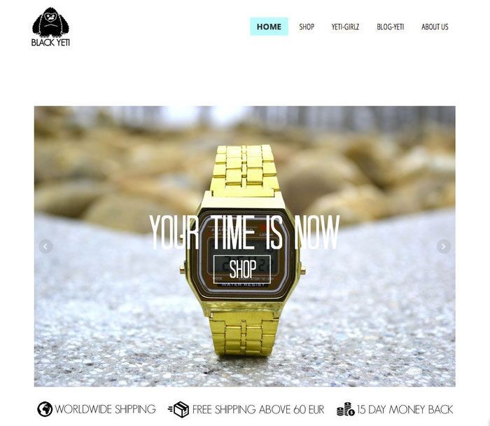 Site blackyeti.net avec le design Malaga