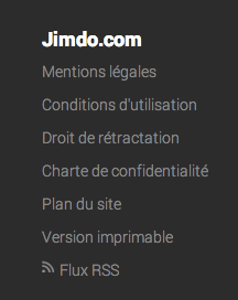 Capture d'une partie du footer de fr.jimdo.com