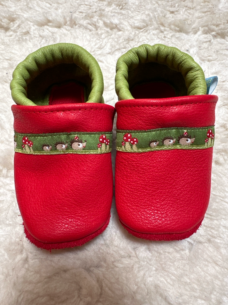 Igelfamilie mit Fliegenpilzen 