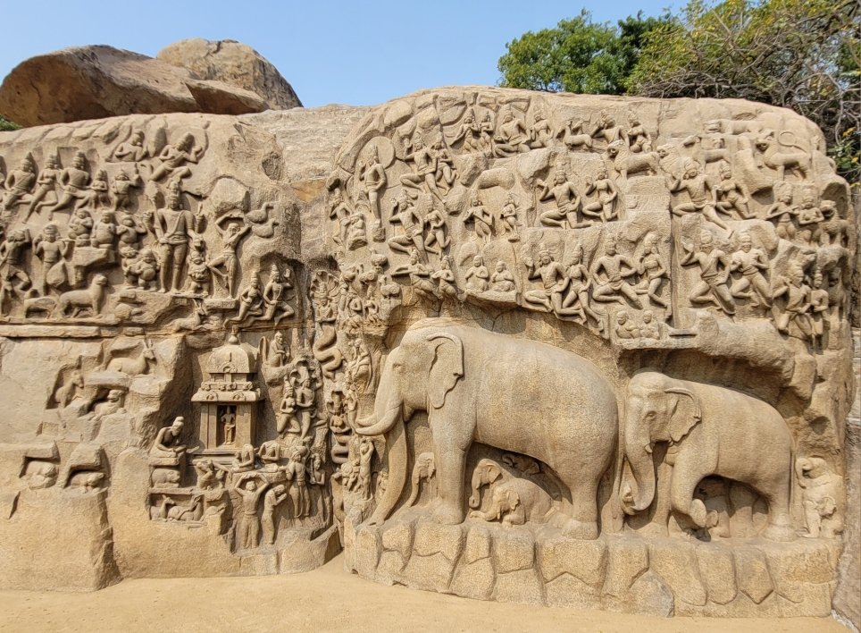 Mahabalipuram, Rad der Religionen