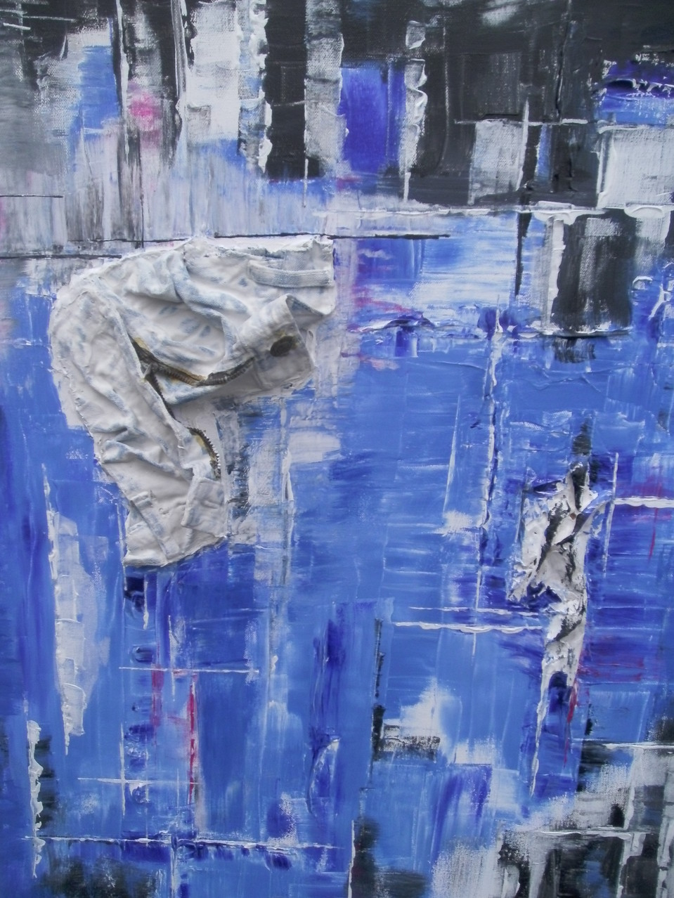 " I pull my old blue jeans on ", 60 x 80 cm