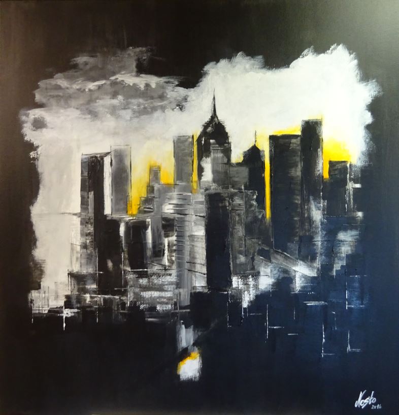 "NY Financial District", 100 x 100 cm