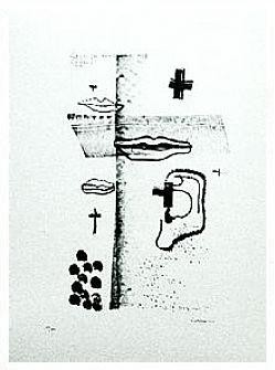 7.- De flores y esmeraldas, Litografía, 49  x 35 cm., soporte 49 x 35 cm.