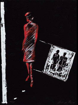 20.- Historia de detectives,  Serigrafía de  43 x 31 cms.
