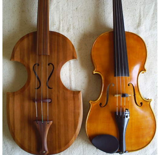 Rabel comparado con violín moderno.