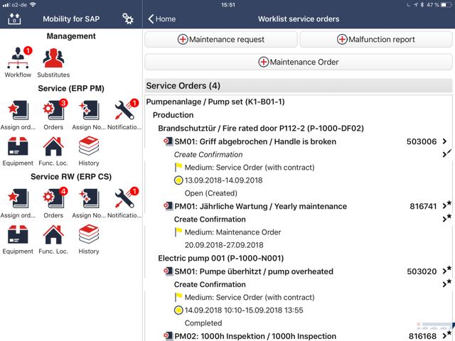 Screenshot ISEC7 Mobility for SAP 
