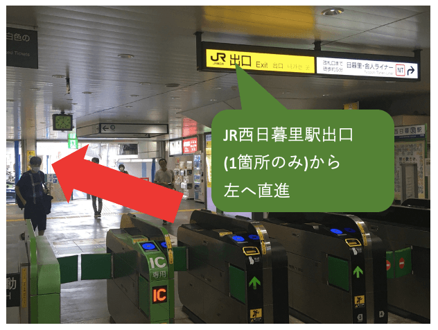 西日暮里駅改札の画像