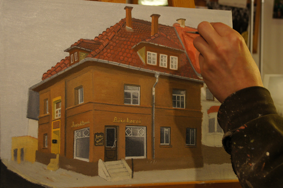 "Die Bäckerei in Weimar"...Öl auf Leinwand 2011, 50x40 cm