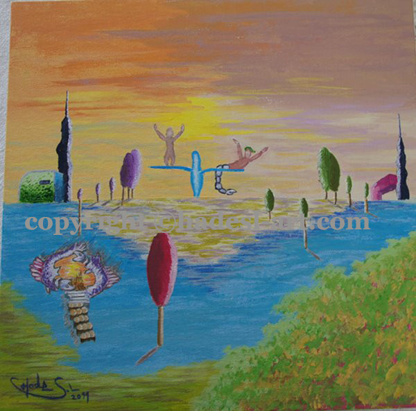"Gleichgewicht"...Acryl auf Leinwand 2011  (30 cm x 20 cm)  verkauft