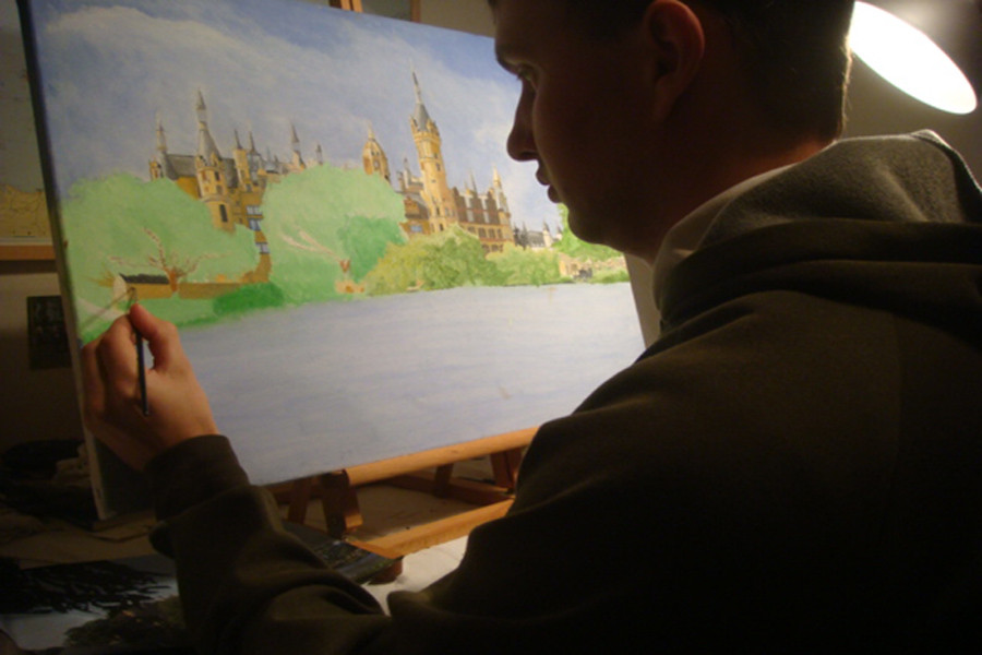 "Schweriner Schloss"...Öl auf Leinwand 2010, 70x50 cm