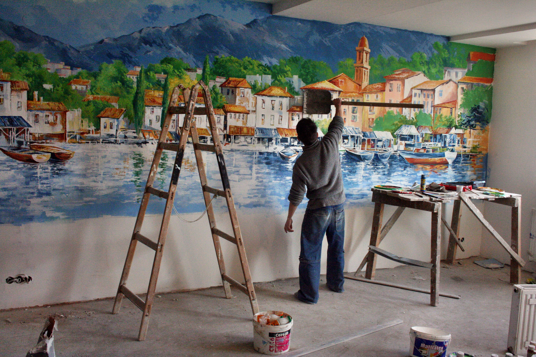 Крупная картина. Большой холст для рисования. Огромный холст. Полотно для рисования картин. Метровая картина.