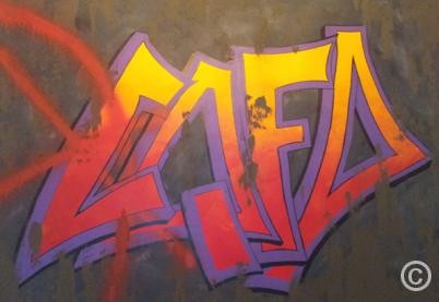 CQFD, acrylic, sand and spray paint on canvas, 150cm x 100cm