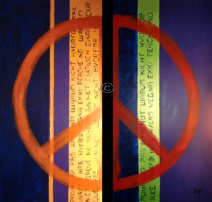 Pourquoi Pas, acrylic on canvas, 2 canvases of 50cm x 100cm each