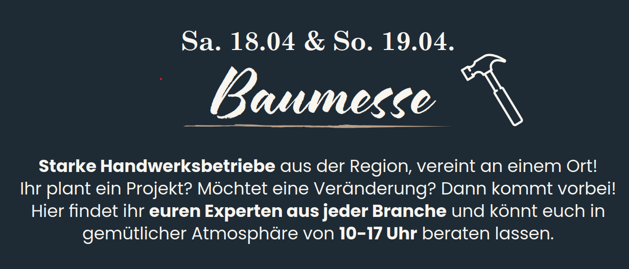 Baumesse in der Kropfmühle vom 18.04.-19.04.26 von 10-17.00 Uhr