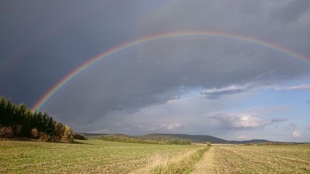 Doppelter Regenbogen, aufgenommen 2017 in meinem Jagdrevier in Dutzenthal. 