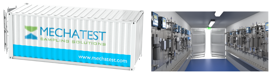 Containerized Steam and Water Analysis Systems - SWAS, Mechatest SWAS Rack - Steam & Water Analysis Systems, steam condensate analyser system, rack mounted, container shelter