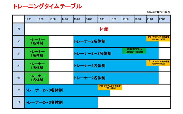 平日11:00～13:00のDAYタイムをジムオープン！