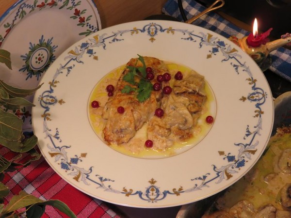 Escalope de dinde gratinée à la Normande, à l'ancienne