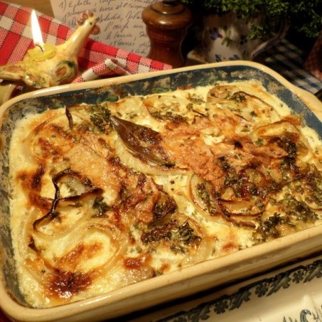 Gratin de pommes de terre à la Normande Mère Mitraille