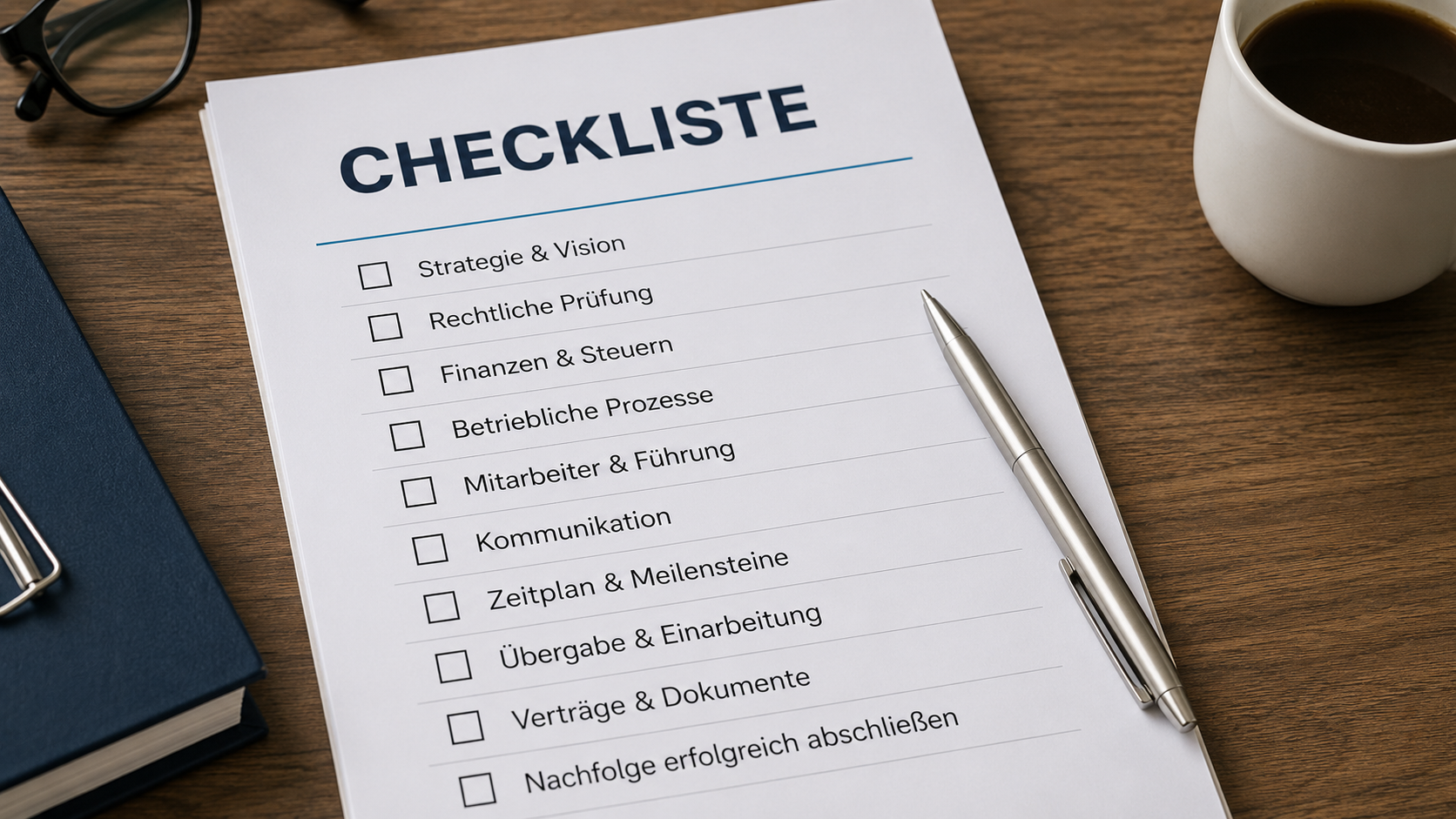 Checkliste zur Durchführung einer erfolgreichen Unternehmensnachfolge