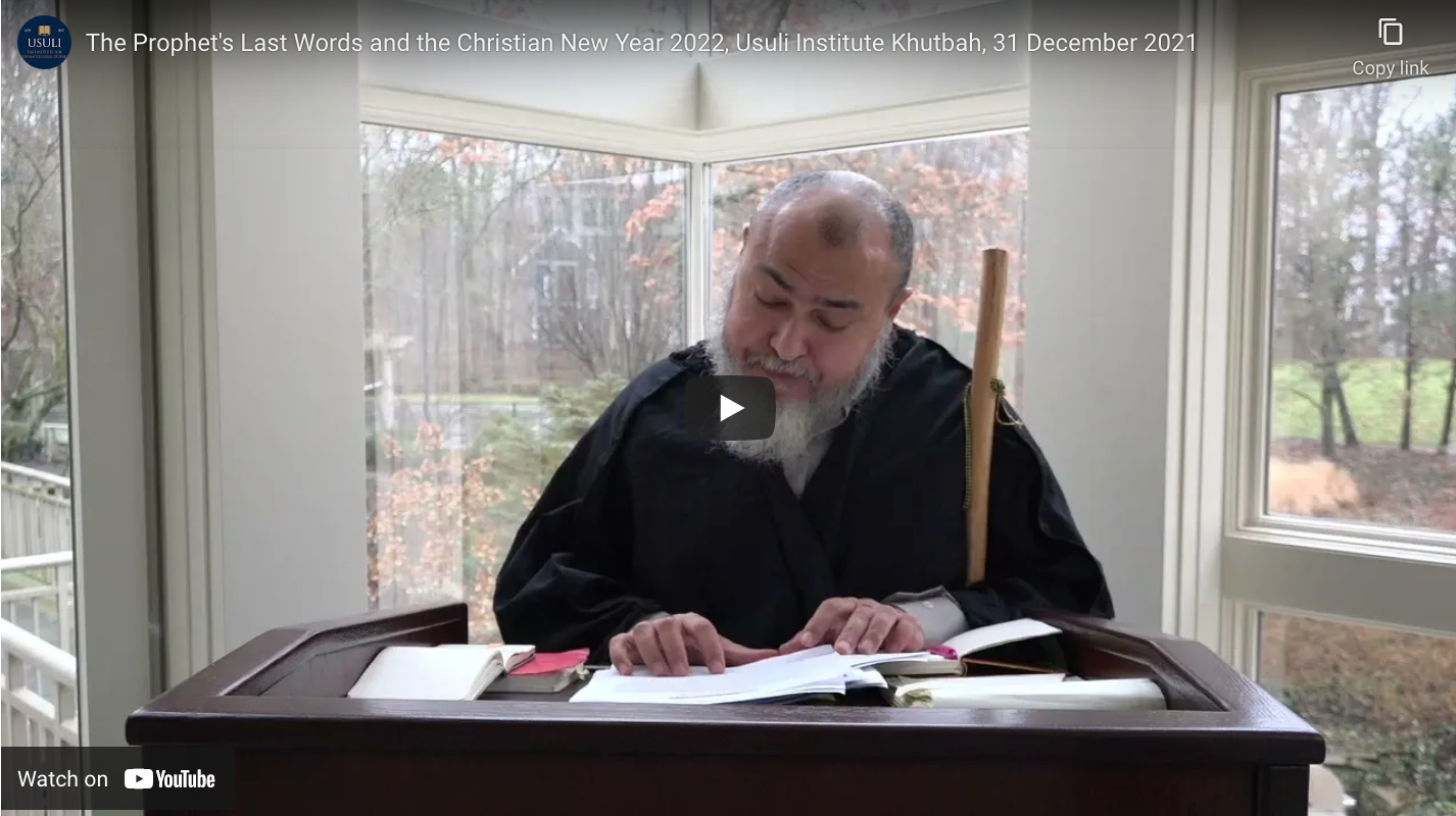 "The Prophet's Last Words and the Christian New Year 2022,"