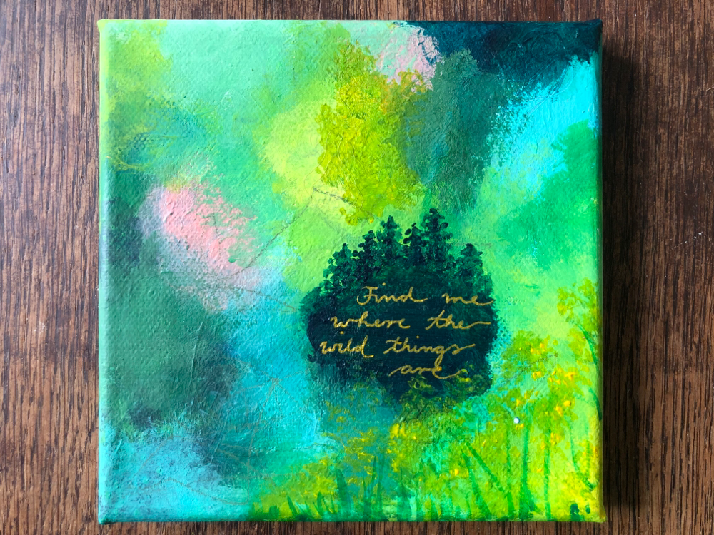 VERKAUFT FOREST 15/15 🌲 Acryl auf Leinwand, 38€ xplus Versand