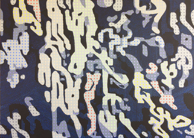 "Digital Hieros II" Oil on canvas (2018) 140 cm x 100 cm