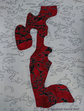 "Figure IIII" on 65 cm x 50 cm heavy drawing paper with chalkboard paint, charcoal and pastel pencil and designer gouache.