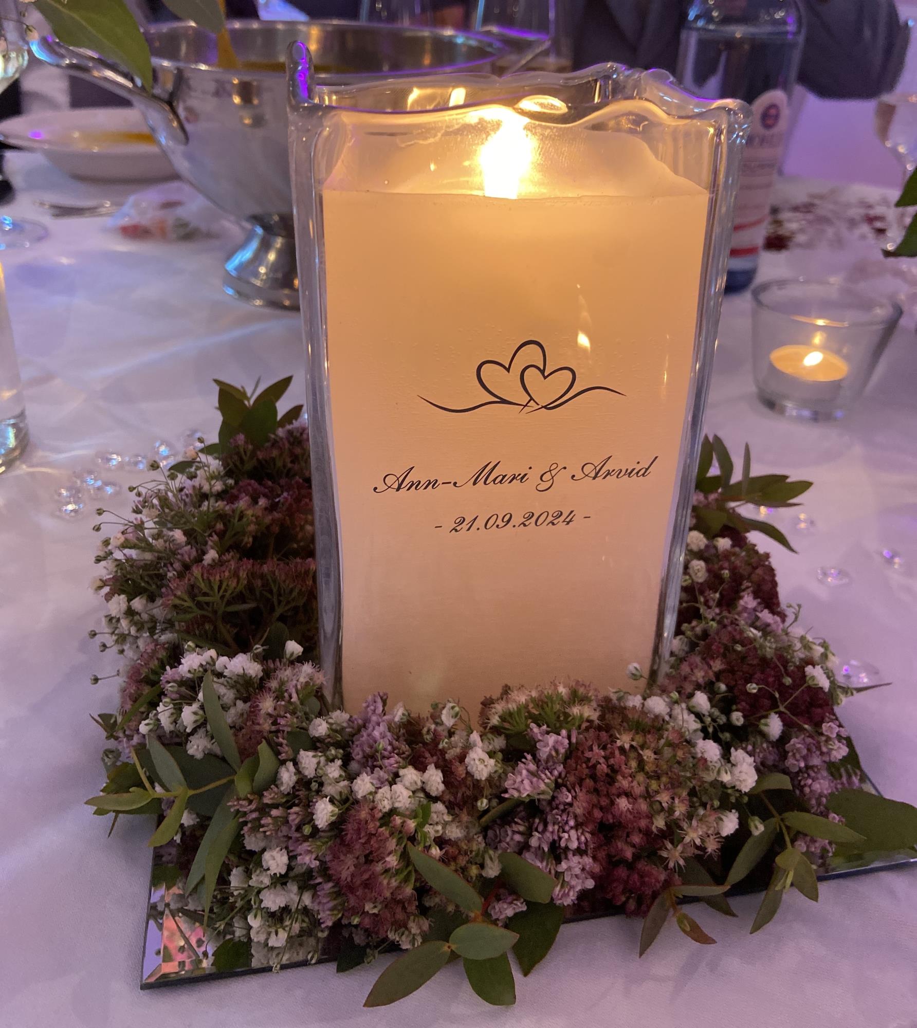Sehr geehrter Herr Labacher, wir wollten uns hiermit nochmal ganz herzlich für die schöne Hochzeitskerze bedanken. Herzliche Grüße aus Rostock Arvid E.