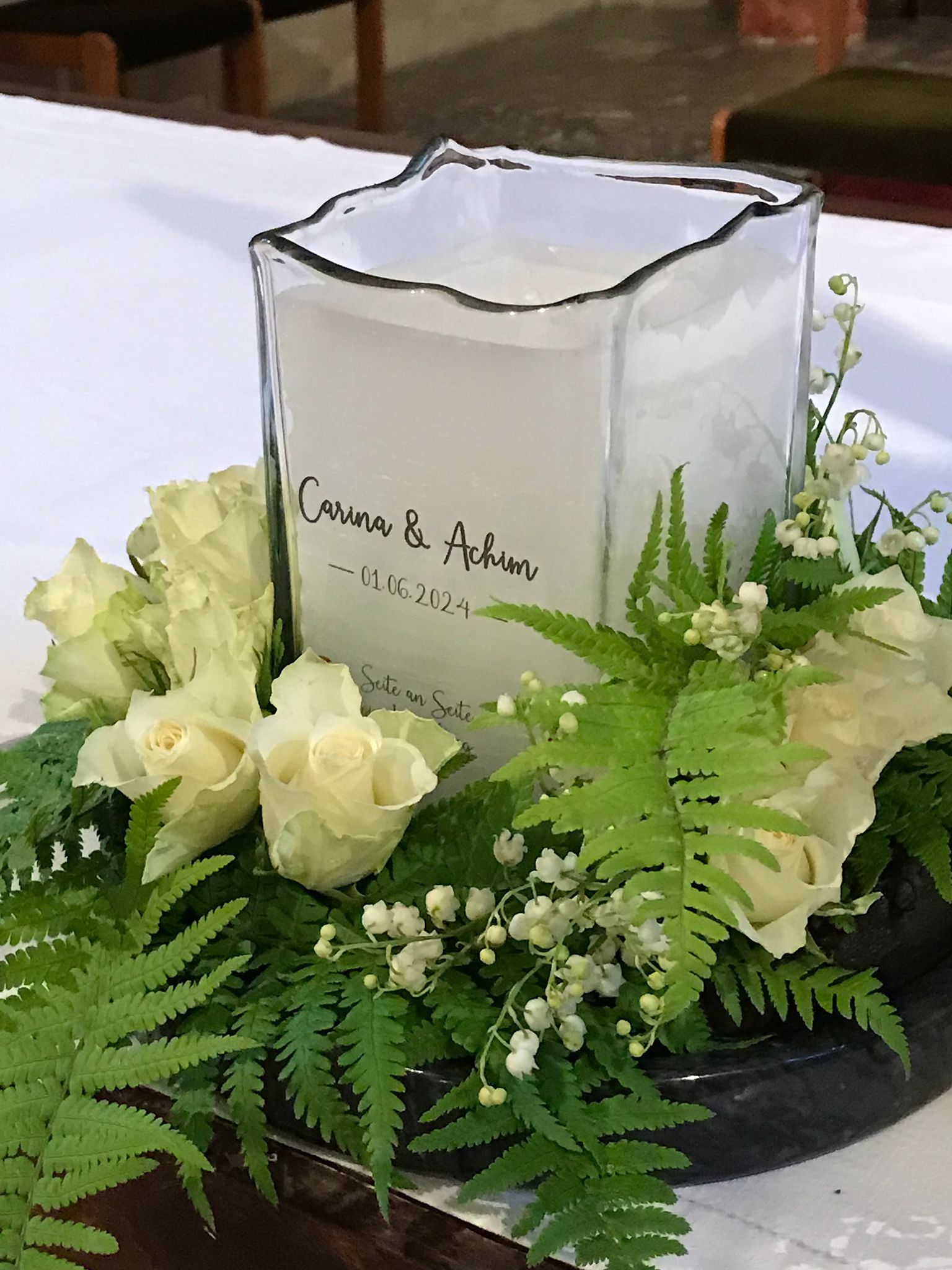 Eure Hochzeitskerze hat unsere Hochzeit zu etwas ganz besonderem gemacht ! Danke dafür, Carina und Achim sowie Jakob H.