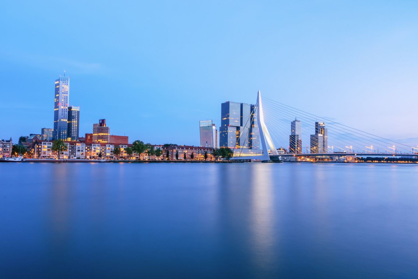 Rotterdam Skyline Netherlands Waterscape