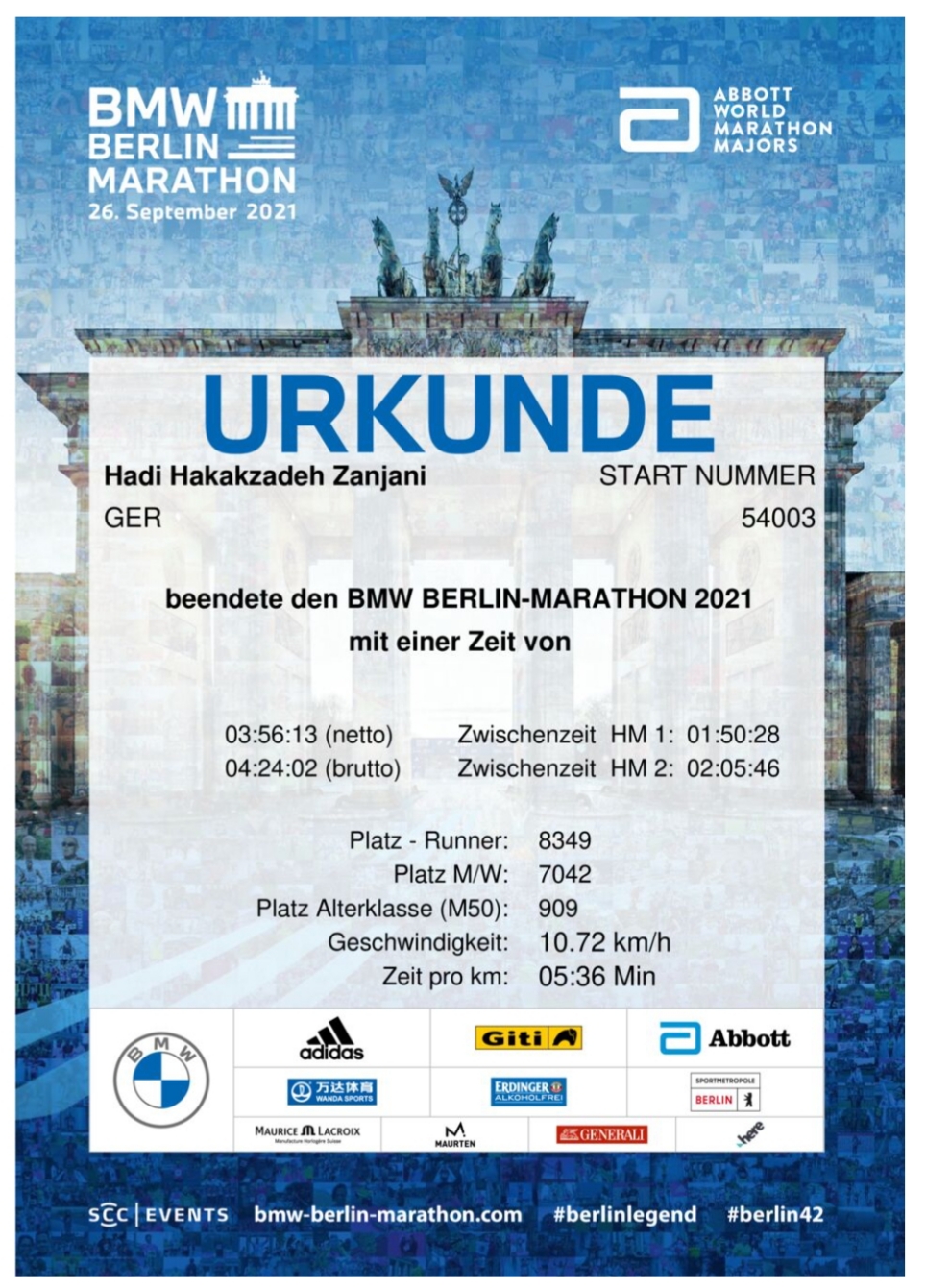 Berlin Marathon 2021 finished