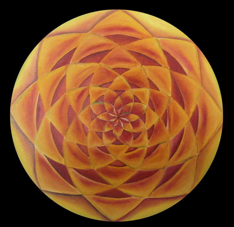 #19 - Ripples of Love V, oil on canvas, 16" round, 2009 - donated to E.N.