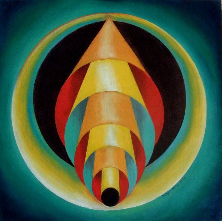 #69 - Untitled (Dreams of Vasarely's Flame Series 1), oil on canvas, 10x10, 4/12