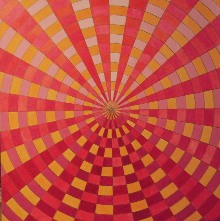 #61 - (Circles & Rays Series III) "The Light Within", acrylic on canvas, 36x36, 2011 - unfinished