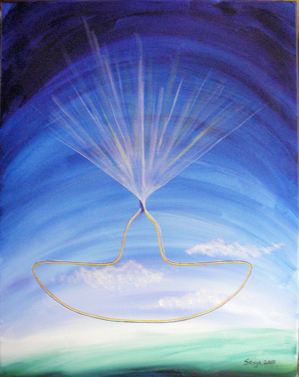 "Being of Light" acrylic on canvas, 16"x20", 2007. This one came to me in a sort of dream vision. 