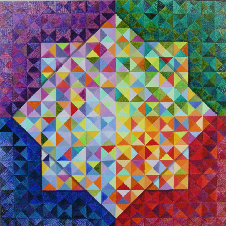 SOLD 2012 - #43 - Square Affair Series I "Kaleidoscope", oil on canvas, 24x24, 2009 